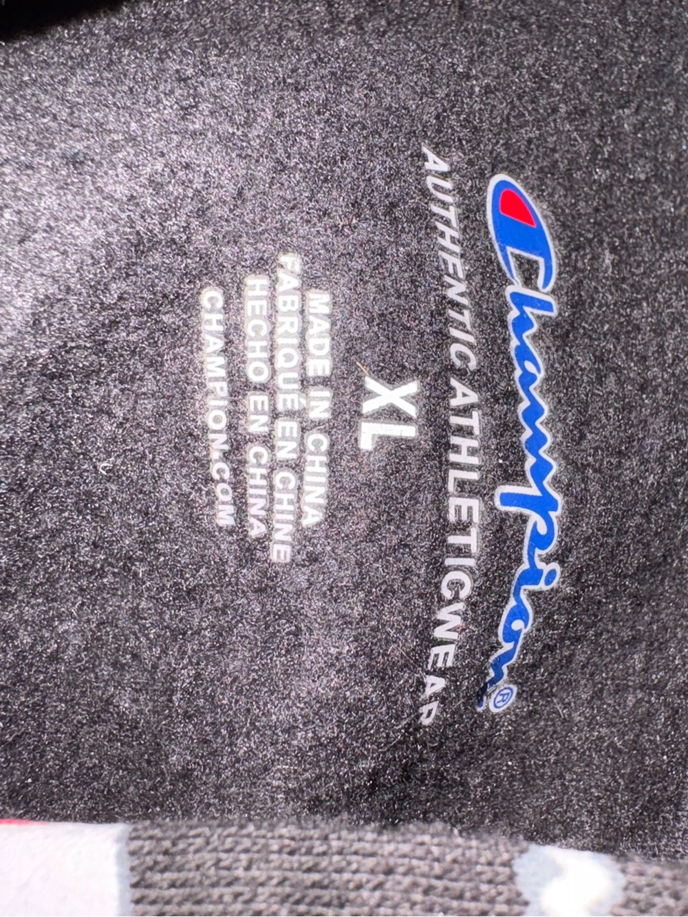 Champion Black Hoodie with Red and White Logo Print - Picture 3 of 3
